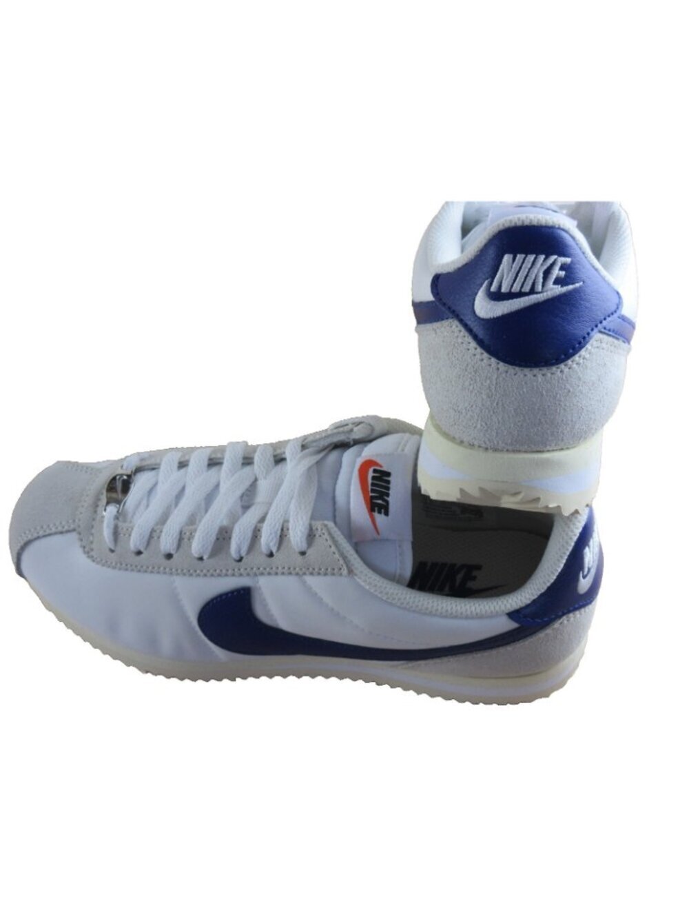Nike Women's Cortez Textile Running Lifestyle Shoes White Deep Blue Size 7.5 NEW - Picture 5 of 7